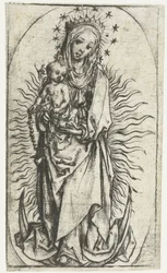 Madonna med stjärnkrona och radband på halvmånen