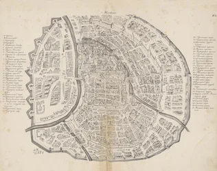 Karta över Moskva. Från: Augustin von Meyerberg och hans resa till Ryssland, 1661.