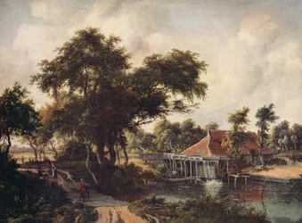 Landskap med en vattenkvarn, c1665, c1915