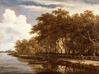 Vy längs Amstel, ca 1660 (olja på pannå)