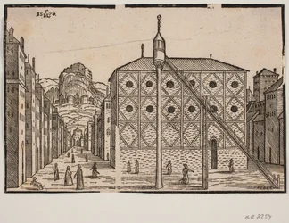 Gata, i förgrunden moské och fristående minaret