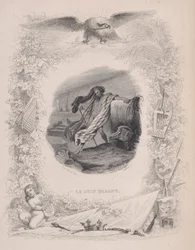 Den vandrande juden, ur Bérangers sånger, 1829. Skapare: Melchior Péronard, Joubert.