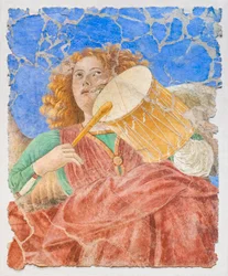 Musikskapande änglar, ca 1480 (restaurerad fresk)