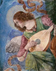 Ängel som gör musik. Omkring 1480