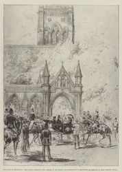 Drottningen i Kensington, Hennes Majestät tar emot anförandet av vestryt och invånarna i Kensington framför St Mary Abbotts Church