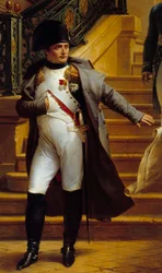 Kejsar Napoleon I (1769-1821) besöker Palais-Royal, säte för Tribunatet, och vägrar planerna från arkitekterna Beaumont och Fontaine den 5/08/1807, detalj av målningen av Merry Joseph Blondel (1781-1853) 1834 Sön . 2,27x1,63 m Palais Royal, Paris- The