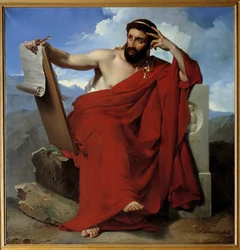 Porträtt av Solon, Athens lagstiftare och poet (ca 640-ca 588 f.Kr.). Målning av Merry-Joseph Blondel (1781-1853), 1828, Amiens, Musée de Picardie - Porträtt av poeten och lagstiftaren Solon från Aten (ca 640-ca 588 f.Kr.). Målning av Merry-Joseph Blondel