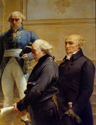 Porträtt av den franske arkitekten Pierre Francois Leonard Fontaine (1762-1853) Detalj av målningar av Merry Joseph Blondel (1781-1853)