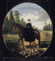 Dona Maria Josefa Romero de Terreros de Parada (olja på duk monterad på papper)