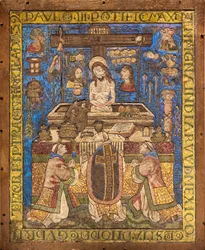 Messe de Saint-Grégoire / Fjädermosaik, Mexiko
