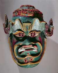 Rituell mask av Santiago, använd i den mexikanska dansen om morerna och de kristna