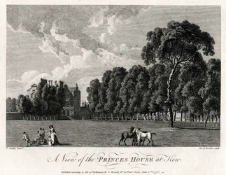 Utsikt över Princes House i Kew, 1776