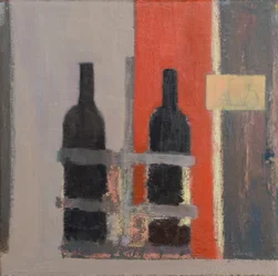 Claret och Bordeaux, 2017 (olja på linne)