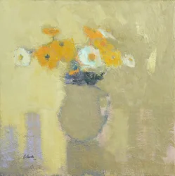 Blommor från den muromgärdade trädgården, 2014 (olja på linne)