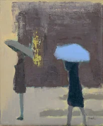 The Blue Umbrella, 2017 (olja på linne)