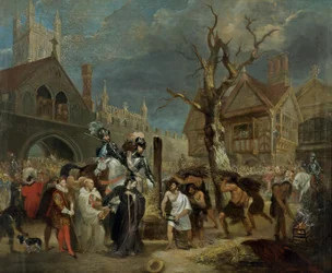 Martyrdom of Bishop Hooper (olja på duk)