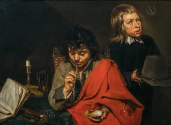 Boys Blowing Bubbles, ca 1640-talet (Olja på duk)