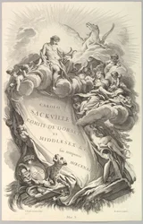 Frontispice för graven av Charles Sackville, Earl of Dorset Frontispice för ..., ca. 1736.