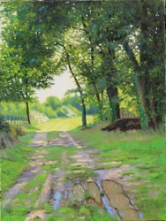 Chemin de Gironde olja, 2018 (olja på duk)