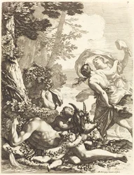 Bacchanal med sovande Bacchus