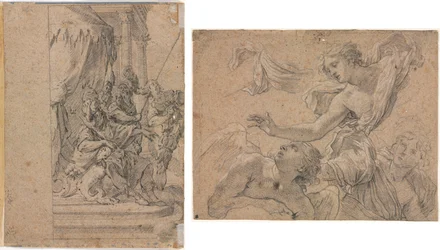 Studier av änglar (recto); Panthea före Cyrus? (verso)