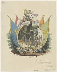 Medaljong med frivilliga jägare vid Leidens universitet, 1830
