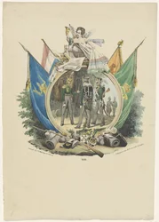 Medaljong med frivilliga jägare vid Leidens universitet, 1830