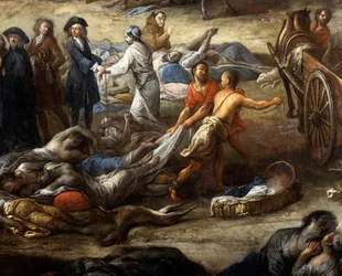 Utsikt över banan (från Marseille) under pesten 1720 (olja på duk)