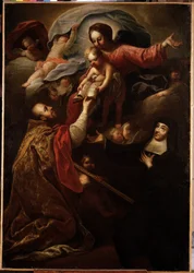 Jungfru och barn, Saint Francois de Salles och Saint Jeanne av Chantal (målning)