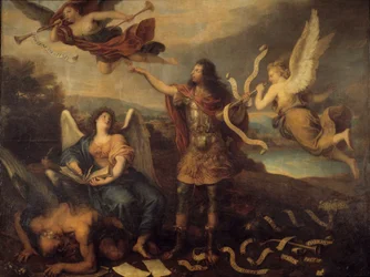 Ånger. Allegori för prins Ludvig II av Bourbon-Conde (Bourbon Conde) känd som Grand Conde (1621-1686). Målning av Cornelius den unge (1642-1708)