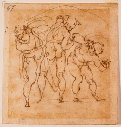 Figurstudie för en "Transfiguration", 1500-talet (teckning)