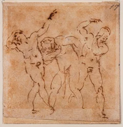 Figurstudie för en "Transfiguration", 1500-talet (teckning)