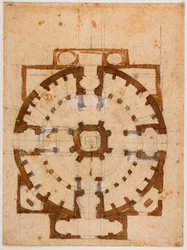 Planritning för San Giovanni dei Fiorentini