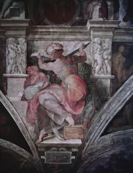 Sixtinska kapellets tak: Libyan Sibyl, c.1508-10 (förrestaurering)