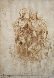 Studie av St. Anne, efter Leonardo Da Vincis "Anne", c.1502