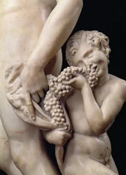 The Drunkenness of Bacchus, detalj av satyren, 1496-97 marmordetalj av 52672