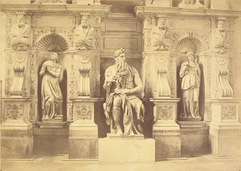 Graven av påven Julius II (1453-1513) detalj av Moses flankerad av Lea och Rachel