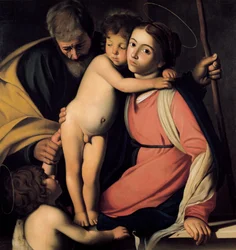 Den heliga familjen med Johannes Döparen som pojke, tidigt 1600-tal