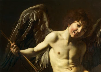 Amor, detalj från Amor Victorious, ca 1602 (olja på duk)