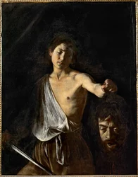 David med Goliat huvud ... (målning på duk)