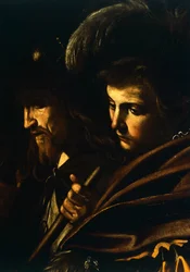 Ansikten av två män, detalj från Our Lady of Mercy eller Seven Acts of Mercy, c.1606-07 (olja på duk)