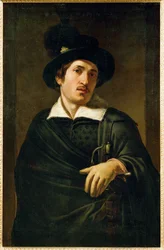 Mansporträtt, fransk-flamländsk Caravaggio-anhängare (målning på duk)
