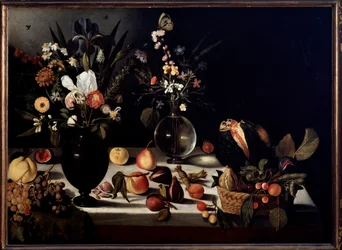 Stilleben med blommor och frukter, tillskriven Caravaggio