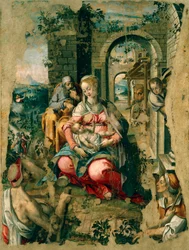 Spjälsäng, av Michele Cavaro (1517-1584)