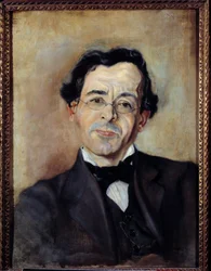 Porträtt av Paul Leautaud (1872-1956) författare och krönikör. Målning av Theodore Catti, 1900-talet