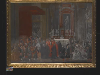 En religiös ceremoni i samband med Ferdinand IV:s tillträde till Neapels tron