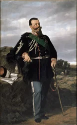 Porträtt av Victor Emmanuel II, Italiens förste kung (olja på duk)