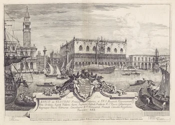 Magnifik och selektiv utsikt över staden Venedig