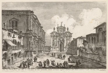 Utsikt över Venedig: Campo S. Rocco, 1741.