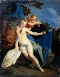 Leda och svanen (olja på duk)